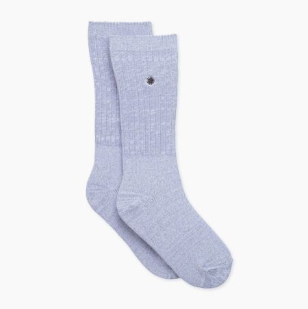 UGG Rib Knit Slouchy Crew Blue Socks for Women (OTJA14705)